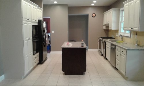 two toned kitchen cabinet refinishing paint